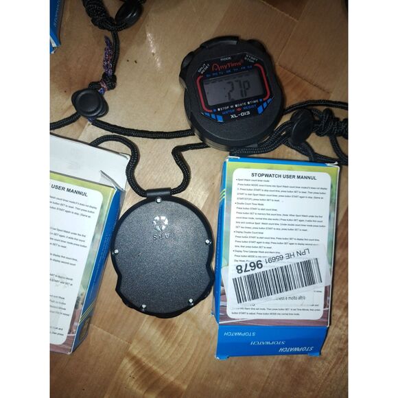 5 PCS SET Digital Stopwatch Sports Counter Chronograph Date Timer Odometer Watch - Picture 4 of 5